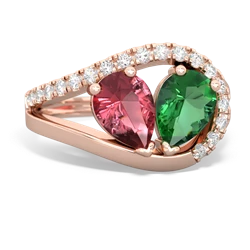 Pink Tourmaline Nestled Heart Keepsake 14K Rose Gold ring R5650