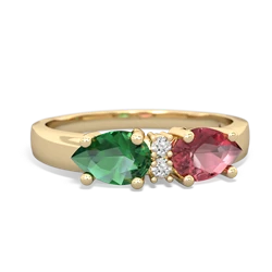 Pink Tourmaline Pear Bowtie 14K Yellow Gold ring R0865