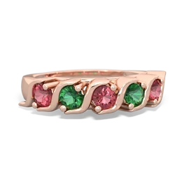 Pink Tourmaline Anniversary Band 14K Rose Gold ring R2089