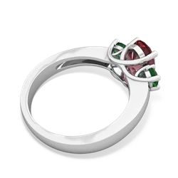 Pink Tourmaline Three Stone Oval Trellis 14K White Gold ring R4024