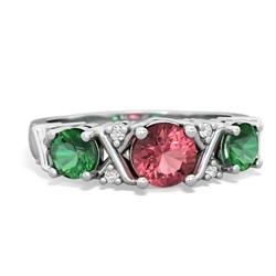 Pink Tourmaline Hugs And Kisses 14K White Gold ring R5016