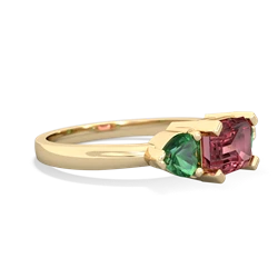 Pink Tourmaline Three Stone 14K Yellow Gold ring R5235