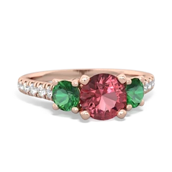 Pink Tourmaline Pave Trellis 14K Rose Gold ring R5500