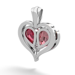 Pink Tourmaline Two Become One 14K White Gold pendant P5330