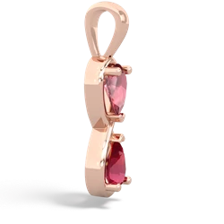 Pink Tourmaline Infinity 14K Rose Gold pendant P5050