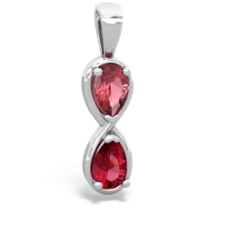 Pink Tourmaline Infinity 14K White Gold pendant P5050