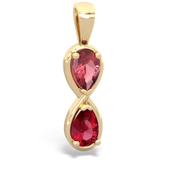 Pink Tourmaline Infinity 14K Yellow Gold pendant P5050