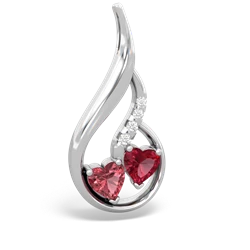 Pink Tourmaline Keepsake Curves 14K White Gold pendant P5450