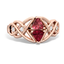 Pink Tourmaline Keepsake Celtic Knot 14K Rose Gold ring R5300