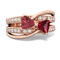 Pink Tourmaline Bowtie 14K Rose Gold ring R2360