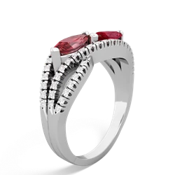 Pink Tourmaline Diamond Rivers 14K White Gold ring R3070