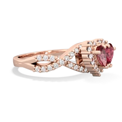 Pink Tourmaline Diamond Twist 'One Heart' 14K Rose Gold ring R2640HRT