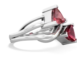 Pink Tourmaline Split Band Swirl 14K White Gold ring R2341