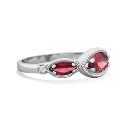 Pink Tourmaline Milgrain Marquise 14K White Gold ring R5700