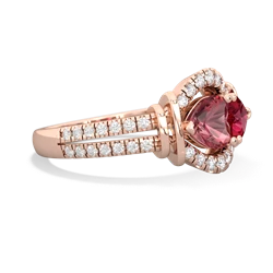 Pink Tourmaline Art-Deco Keepsake 14K Rose Gold ring R5630