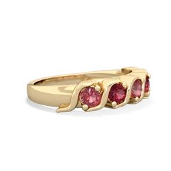 Pink Tourmaline Anniversary Band 14K Yellow Gold ring R2089