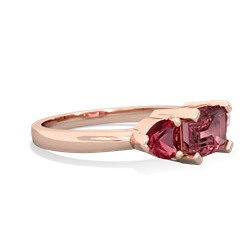 Pink Tourmaline Three Stone 14K Rose Gold ring R5235