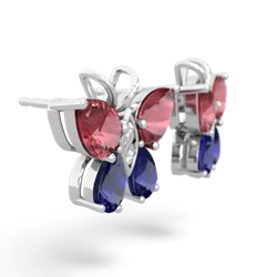 Pink Tourmaline Butterfly 14K White Gold earrings E2215