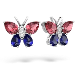 Pink Tourmaline Butterfly 14K White Gold earrings E2215