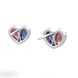 Pink Tourmaline 'Our Heart' 14K White Gold earrings E5072