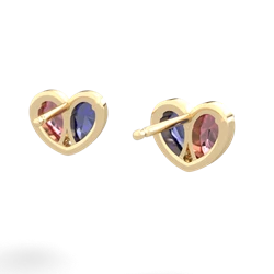 Pink Tourmaline 'Our Heart' 14K Yellow Gold earrings E5072