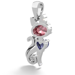 Pink Tourmaline Kitten 14K White Gold pendant P5780