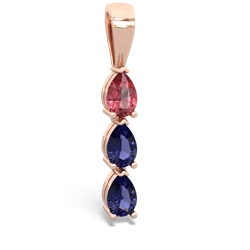 Pink Tourmaline Dew Drops 14K Rose Gold pendant P2251