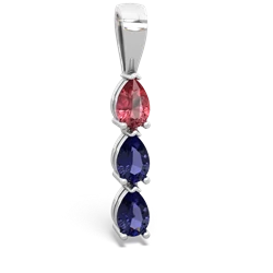 Pink Tourmaline Dew Drops 14K White Gold pendant P2251