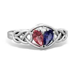 Pink Tourmaline Celtic Love Knot 14K White Gold ring R5420