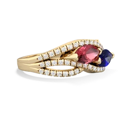 Pink Tourmaline Diamond Rivers 14K Yellow Gold ring R3070