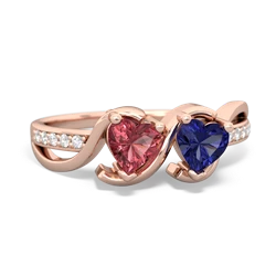 Pink Tourmaline Side By Side 14K Rose Gold ring R3090