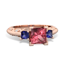 Pink Tourmaline Eternal Embrace Engagement 14K Rose Gold ring C2001