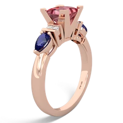 Pink Tourmaline 6Mm Princess Eternal Embrace Engagement 14K Rose Gold ring C2002