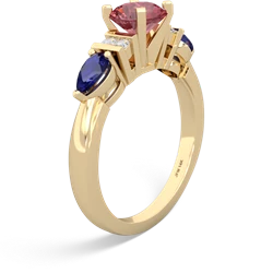 Pink Tourmaline 6Mm Round Eternal Embrace Engagement 14K Yellow Gold ring R2005