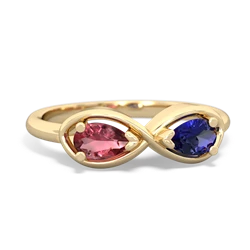 Pink Tourmaline Infinity 14K Yellow Gold ring R5050