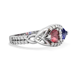 Pink Tourmaline Sparkling Celtic Knot 14K White Gold ring R2645