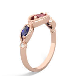 Pink Tourmaline Milgrain Marquise 14K Rose Gold ring R5700