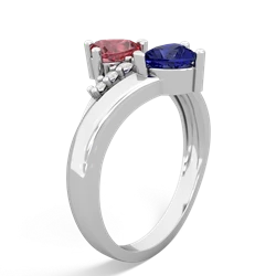 Pink Tourmaline Heart To Heart 14K White Gold ring R2064