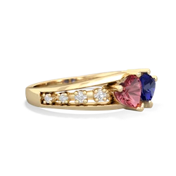 Pink Tourmaline Heart To Heart 14K Yellow Gold ring R3342