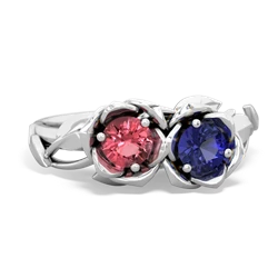 Pink Tourmaline Rose Garden 14K White Gold ring R5510