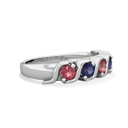 Pink Tourmaline Anniversary Band 14K White Gold ring R2089