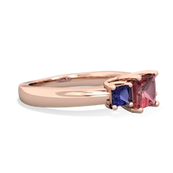 Pink Tourmaline Three Stone Trellis 14K Rose Gold ring R4015