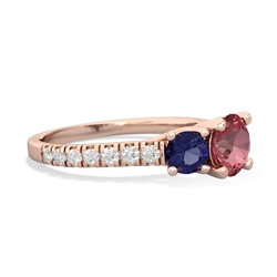 Pink Tourmaline Pave Trellis 14K Rose Gold ring R5500