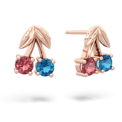 Pink Tourmaline Sweet Cherries 14K Rose Gold earrings E7001