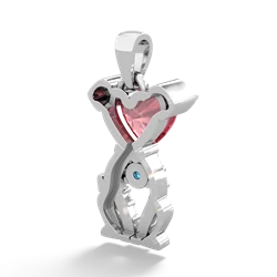 Pink Tourmaline Puppy Love 14K White Gold pendant P5800