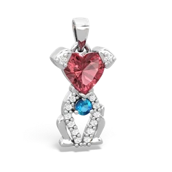 Pink Tourmaline Puppy Love 14K White Gold pendant P5800