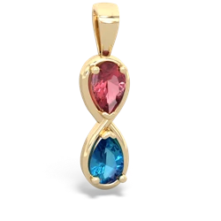 Pink Tourmaline Infinity 14K Yellow Gold pendant P5050