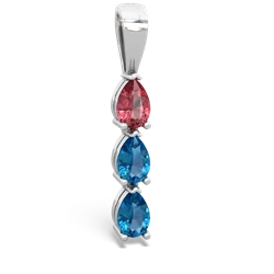 Pink Tourmaline Dew Drops 14K White Gold pendant P2251