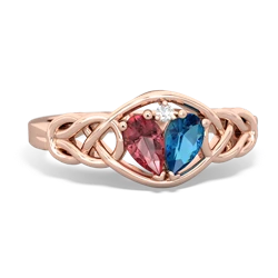 Pink Tourmaline Celtic Love Knot 14K Rose Gold ring R5420