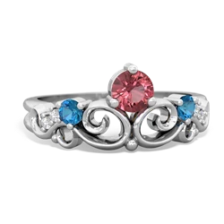 Pink Tourmaline Crown Keepsake 14K White Gold ring R5740